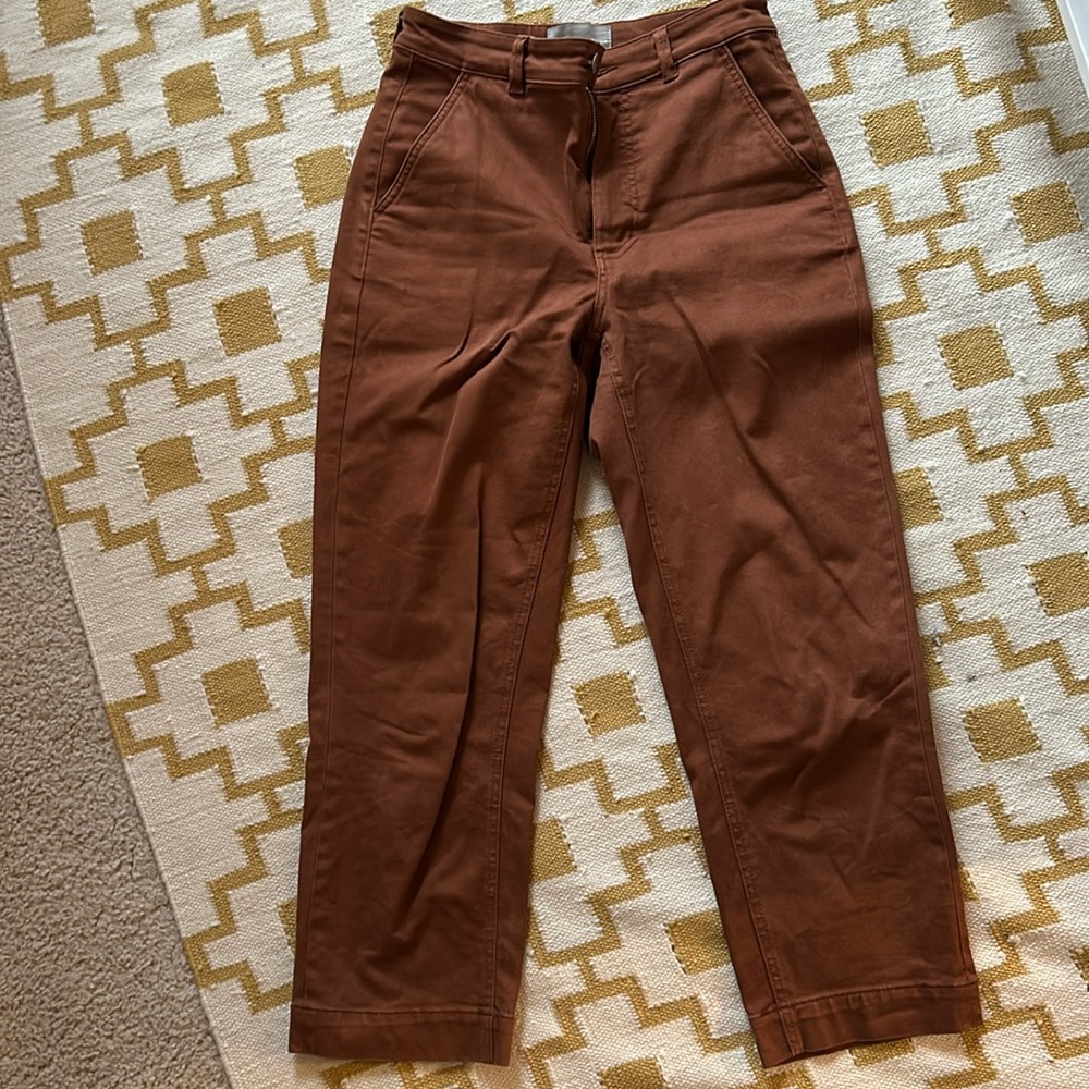 Everlane straight leg ankle pant in brown size 6